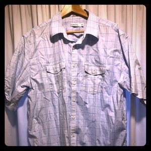 Calvin Klein plaid short-sleeve casual shirt